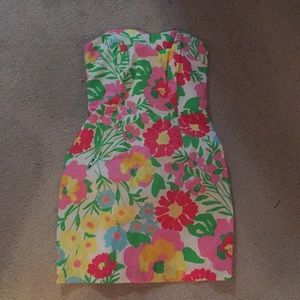 Lilly Pulitzer strapless floral dress sz2